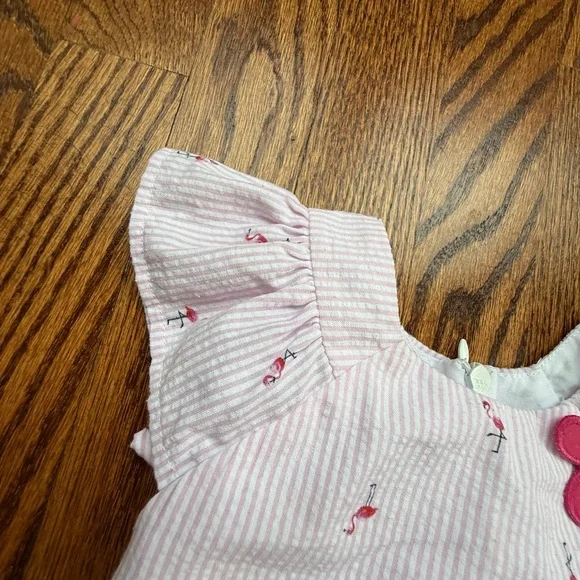 Florence Eiseman Seersucker Flamingo Print Dress 4T - Picture 5 of 9